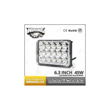 Wining Offroad High Low Beam 45w LED Headlight led driving light 7inch square 4x6 headlights