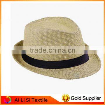 2016 Wide Brim Sun Hats for Women Men Jazz Caps Panama Fedoras Unisex Top Beach Visor Hat Straw Cap Brief Solid photo-2