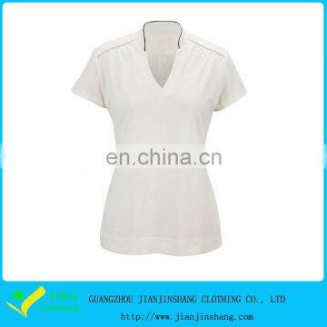 Fashionable White Color Turtle Collar Dri Fit Moisture Wicking Polo Shirts