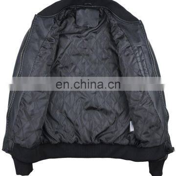 Latest Spring Thin Padded Handsome PU Leather Men Baseball Jacket photo-3