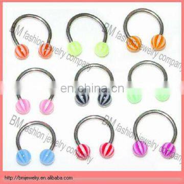 Acrylic plastic horseshoe lip rings cheap body piercing jewelry