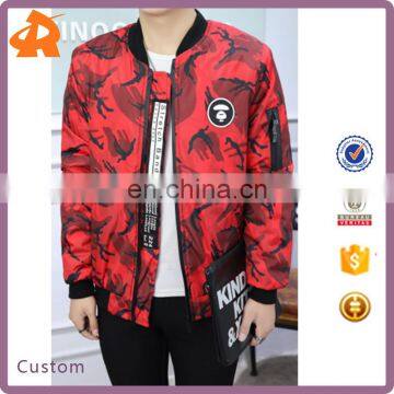 wholesale 2017 men 's round neck plus size 100% cotton half zip camouflage winter jacket