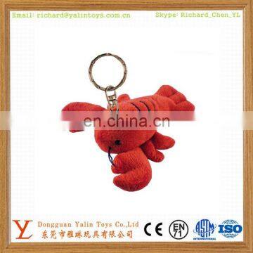 Funny stuffed sea animal toy plush cute red crab keychain