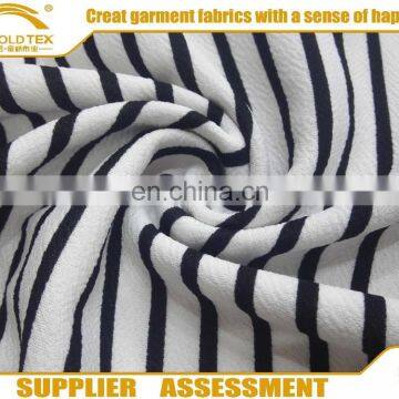 2016 hot sale black and white striped polyester spandex knit fabric