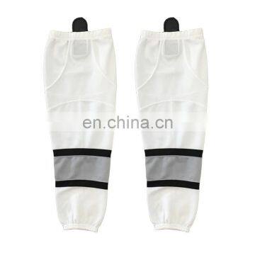 Colorful White Flat Fabric Ice Hockey Socks