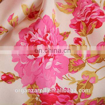 Custom high quality digital printed embroidered silk organza fabric