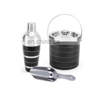 Stainless steel Bar set, shaker + muddler + jigger + stirrer + strainer