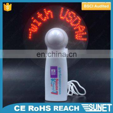 advertising flash custom LED text mini handheld custom LOGO LED fan