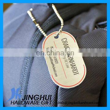 Zinc Alloy Casting Plated Silver Jeans Tag