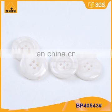 Plastic Resin White Round 4 Holes Button BP40543