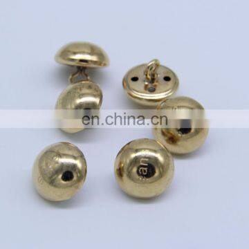 15mm Factory high level brass mushroom plain sewing button in gold color for uniform