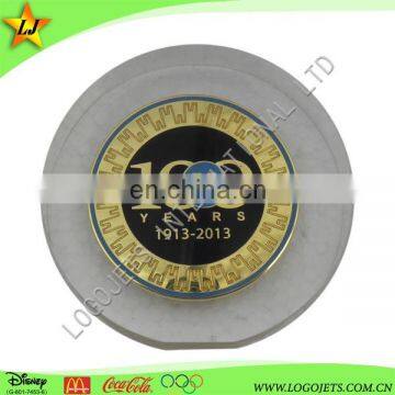 Acrylic paper weight souvenir with medal coin