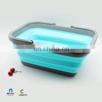 2018 Multi-functional Large Foldable Shopping Basket Collapsible Fruit Vegetables Hand Basket photo-2