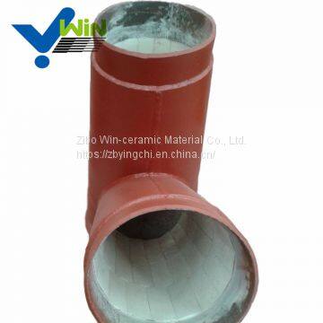 Abrasive materials ceramic lined elbow stainless steel pipe with low price