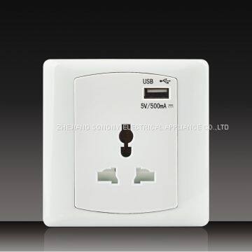 10A 250V Push Button Wall Switch Socket Digit Telephone Socket With Data Socket photo-3