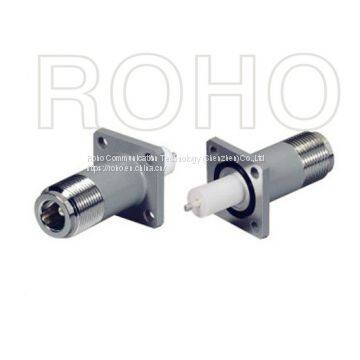 4 Hole Flange RF Coaxial N Connector for Coaxial Cable