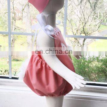 Easter Toddler Girl Romper Baby Embroidery Rabbit Design Jumpsuit Summer Sleeveless Cloth photo-3