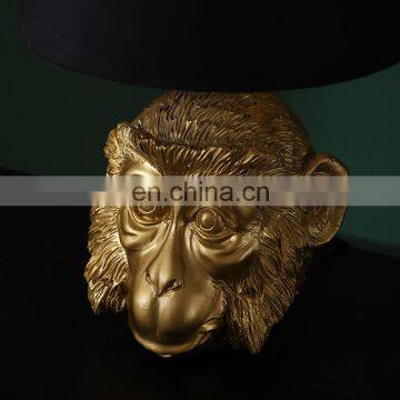 Novel Monkey Head Decoration European Antique Gold Retro Desk Lamps for Indoor photo-5