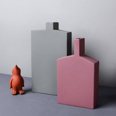 Luxurious Nordic Style Winebottle Small Ceramic Vase, Sample Room Hotel Decoration photo-2