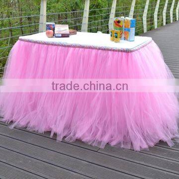 Unforgettable Party Centerpiece Handmade Tutu Tulle Table Skirt Cover for Girl Princess Birthday Party SD103