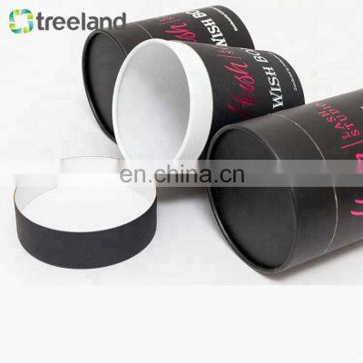 Elegant Black Cardboard Paper Tube Package Round Black Cardboard Gift Box Paper Tube for Gift Packaging photo-3