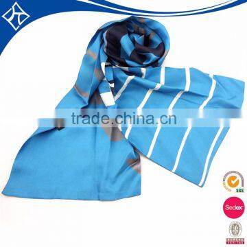 China Beauty Cheap Blue Polyester Long Scarf With Logo