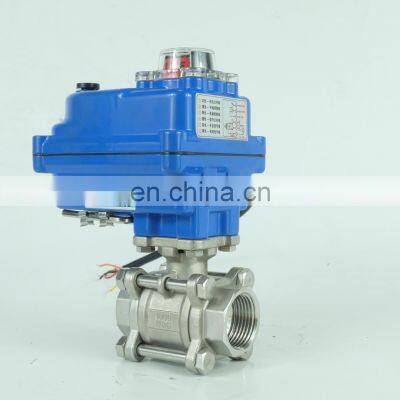 irrigation miniature  actuator small gas stainless steel 304 3pcs ball valve electric valve