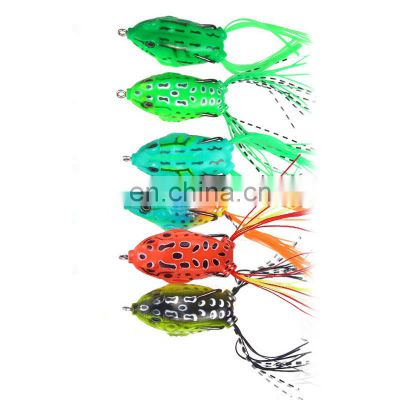 Topwater 14g 6cm Soft Fishing Bait Double Hooks Frog Lure for Stream Lake River Reservoir Pond Ocean Fishing