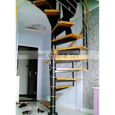 Staircase manufacturer unique design wood treads residential small spiral stair