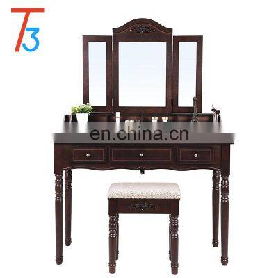 Chic Elegance Set Simple Design Dressing Table With Mirror