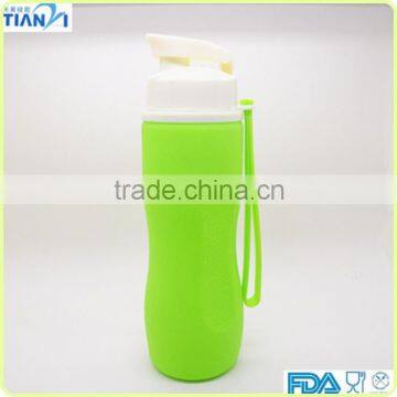 750ML Fashionable Heat Resistance BPA Free FDA/LFGB Collapsiable Silicone Sports Water Bottle photo-3