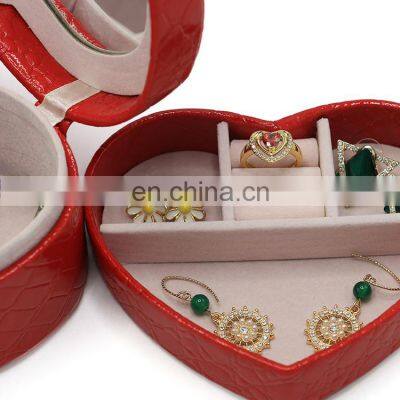 High-grade Multi-functional Red Color Packaging Box PU Leather Jewelry Storage Box