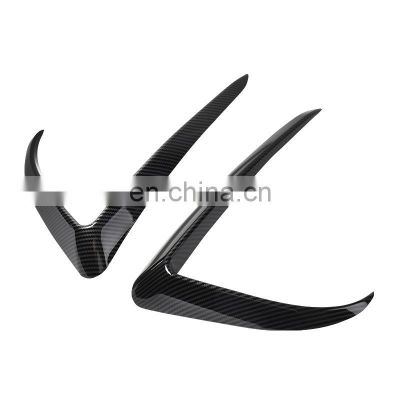 Car Front Blade Trim For Tesla Model 3 Accessories Carbon Fiber ABS Black Matte Car sticker