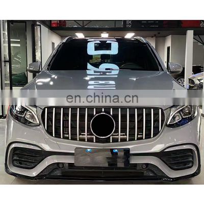 Hot selling plastic body kit include bumper assembly with grille tip exhaust for Mercedes benz GLC X253 15-19 upgrade GLC63 AMG