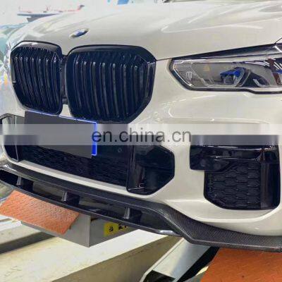 Runde Carbon Fiber Material Black Samurai Style Front Lip Rear Lip Side Skirt Grille Top Wing Spoiler For BMW X05 G05 Body Kit