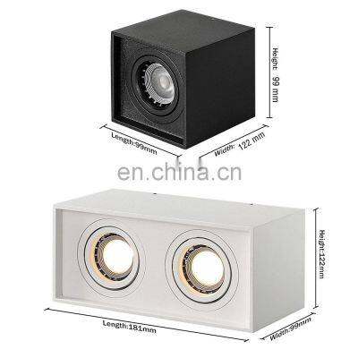 Rectangular Down Light Aluminium Surface Mounted Ceiling Down Light GU10 Double Heads LED Spot Light