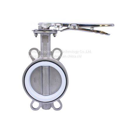 Aluminium Stainless Steel Wafer Butterfly Valve With Hand Lever