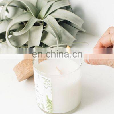 Custom Private Label Cork Lid Glass Bottle Aromatherapy Soy Wax Candle Jars Can Customize AROMA Fragrance Candle