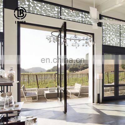 Modern Large Front Commercial Main Entrance Pivot Door, Single Exterior Entry Aluminium Glass Pivot Doors