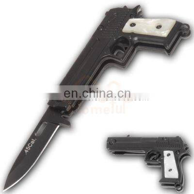 5.9 Inch Gun Shaped Aluminum Handle  Mini Folding Camping Cheap Pocket knife