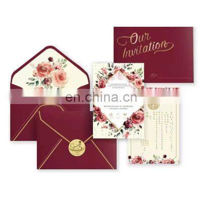 Custom Logo Gold Foiling Custom Handmade Wedding Invitation Card Designs photo-2