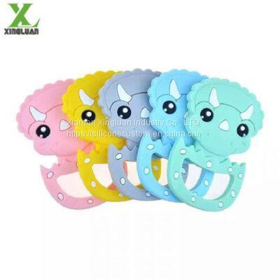 Cartoon Triceratops Children's Chew Toys Safe Food Grade Silicone Baby Molars photo-4