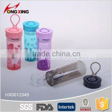 Screw Top Water Bottle 450ml Plastic Tumbler Cup Lid Travel Mug