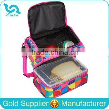 Custom Logo Durable Polyester Kids School Lunch Bag With Containers