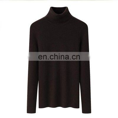 Customize Ladies 100% Cashmere Pullover Slim Turtleneck Sweater Knitted Casual Style Solid Pattern Winter OEM Service Available