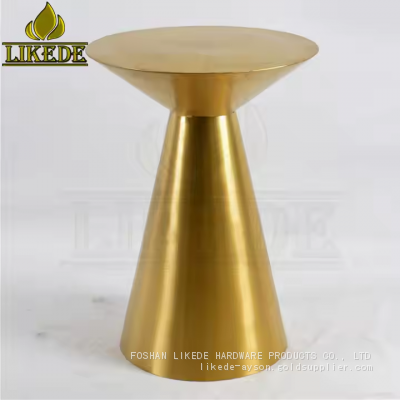 Hot Sale Round Stainless Steel Coffee Table With Gold Metal Legs Furnishings Masterpiece photo-5