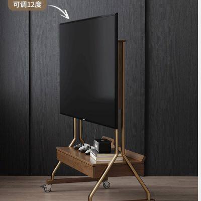Solid Wood TV Cabinet With Movable TV for Home Use, Simple Small Apartment Living Room, Integrated Movable Floor Stand photo-3