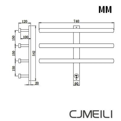 Bathroom Electric Heated Towel Rack, Towel Warmer for Bathroom, Wall Mounted Stainless Steel,3 Colours photo-5