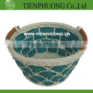 handle rattan storage basket/bamboo round basket