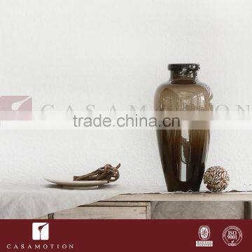 CASAMOTION Deep Brown Hand Blown Art Glass Vase With No MOQ and Gift Boxed, A9030-500
